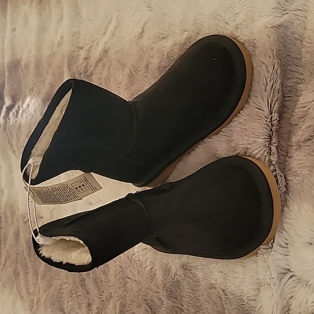 Faux suede sherpa lined ankle boots